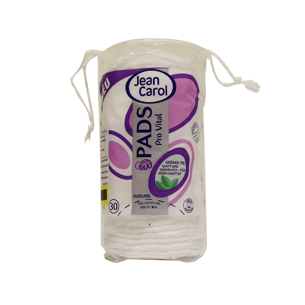پد-آرایش-پاک-کن-جین-کارول-حاوی-اسانس-چای-سبز-۳۰-عدد---Jean-Carol-Pro-Vital-Cotton-30-Pads