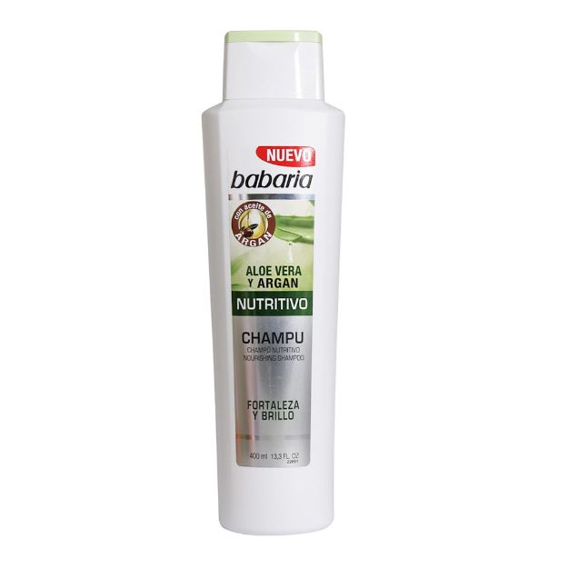 شامپو-مغذی-آلوئه-ورا-و-روغن-آرگان-باباریا-400-میلی-لیتر---Babaria-Nourishing-Shampoo-with-Aloevera-and-Argan-Oil-400-ml