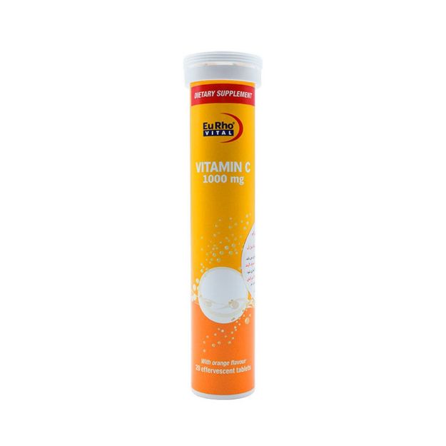 قرص جوشان ویتامین C 1000 میلی گرم یوروویتال 20 عدد - Eurho Vital Vitamin C 1000 mg 20 Effervescent Tablet