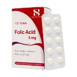 قرص-فولیک-اسید-5-میلی-گرم-سجاد-دارو-شرق-100-عدد---Sajad-Daru-Shargh-Folic-Acid-5-mg-100-Tablets