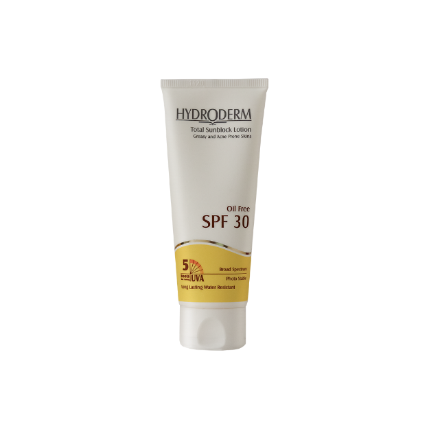 لوسیون-ضد-آفتاب-فاقد-چربی-SPF30-هیدرودرم-مناسب-پوست-های-چرب-و-آکنه-دار-۷۵-میلی-لیتر---Hydroderm-Total-Sunblock-Oil-Free-Lotion-SPF30-For-Greasy-And-Acne-Prone-Skins-75-ml