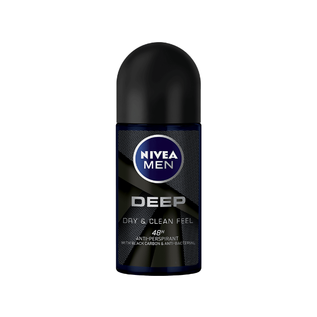 رول-ضد-تعریق-نیوآ-مدل-دیپ-بلک-مخصوص-آقایان-۵۰-میلی-لیتر---Nivea-Deep-Black-Effect-Roll-On-Deodorant-For-men-50-ml