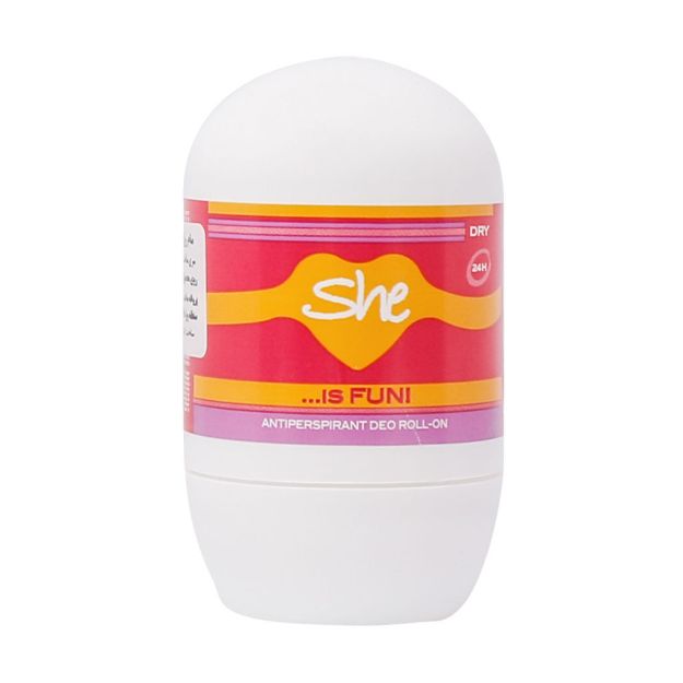 رول-ضد-تعریق-شی-مدل-ایز-فان-مخصوص-بانوان-۴۰-میلی-لیتر---She-Is-Fun-Deo-Roll-On-40-ml