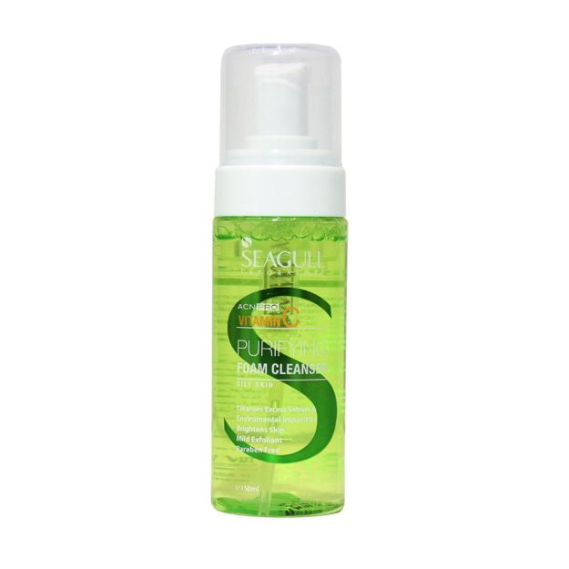 فوم شستشوی صورت ویتامین C سی گل مناسب پوست های چرب و آکنه دار ۱۵۰ میلی لیتر - Seagull Vitamin C Purifying Foam Cleanser 150 ml