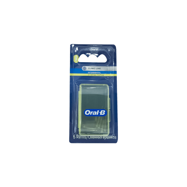 برس-یدک-مسواک-بین-دندانی-استوانه-ای-اورال-بی-۶-عددی---Oral-B-Clinic-Line-Cylindrical-Interdental-Toothbrush-6-Pcs