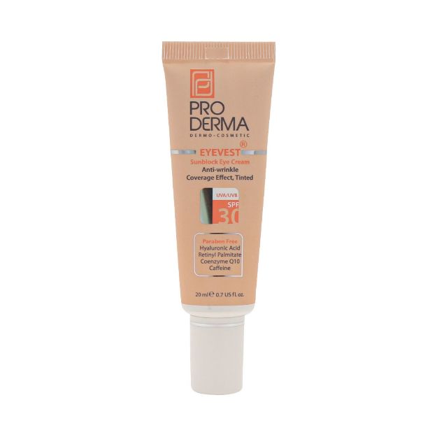 کرم-ضد-چروک-رنگی-چشم-پرودرما-SPF30-حجم-۲۰-میلی-لیتر---Pro-Derma-Eyevest-sunblock-Eye-cream-SPF30-20-ml