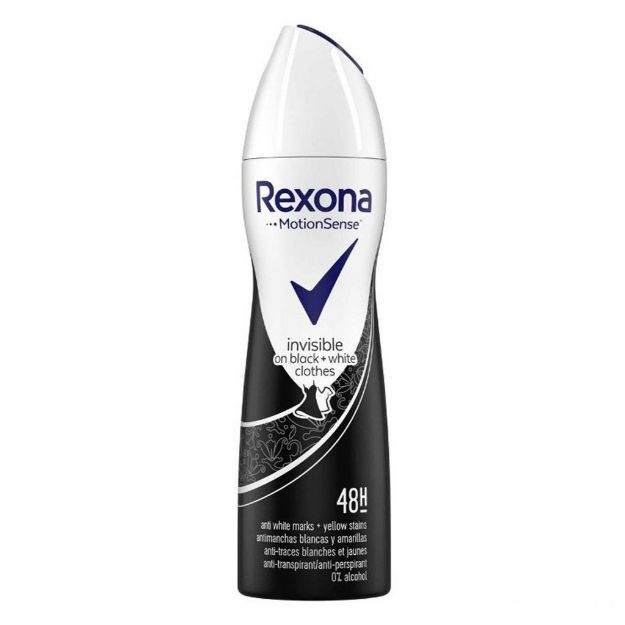 اسپری-ضد-تعریق-زنانه-رکسونا-مدل-اینویزیبل-بلک-اند-۱۵۰-میلی-لیتر---Rexona-Invisible-Black-And-White-Spray-For-Women-150-ml