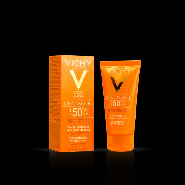 کرم-ضد-آفتاب-ویشی-مدل-velvety-با-+SPF50-مناسب-پوست-های-معمولی-و-خشک-۵۰-میلی-لیتر---Vichy-Ideal-Soleil-Velvety-SPF-50+-Craem-For-Normal-&-Dry-Skins-50-ml