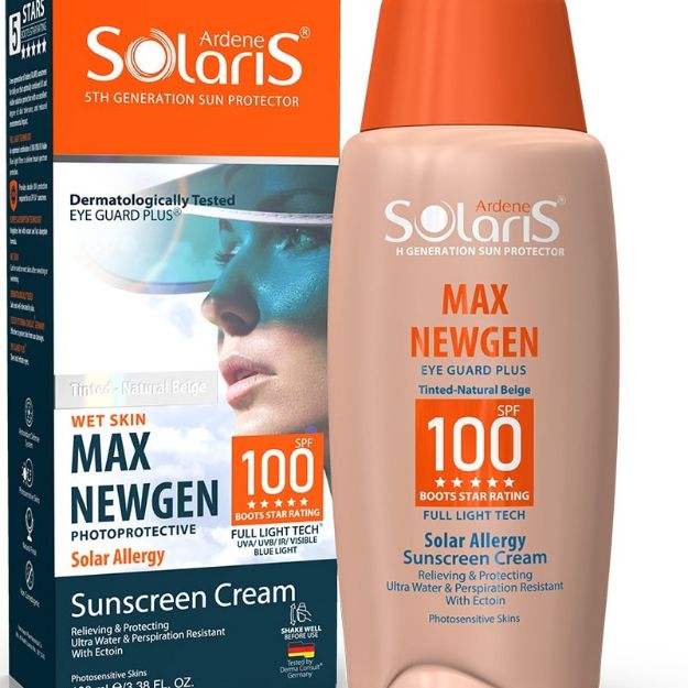 کرم ضد آفتاب بژ طبیعی مدل max newgen سولاریس آردن spf10