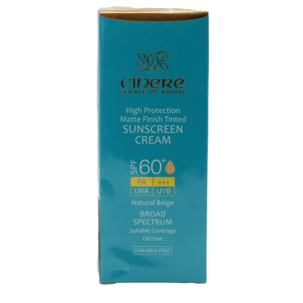 سینره کرم ضد آفتاب رنگی Spf 60 نچرال بژ پوست چرب 50 میلی لیتر