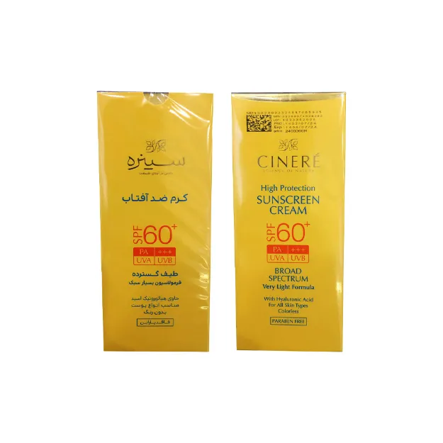 کرم ضدآفتاب سینره SPF 60 بدون رنگ 50میلی لیتر