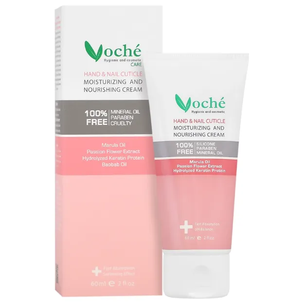 کرم مرطوب کننده و مغذی دست و کوتیکول ناخن وچه 60 میلی لیتر Voche Hand & Nail Cuticle Cream 60 ml