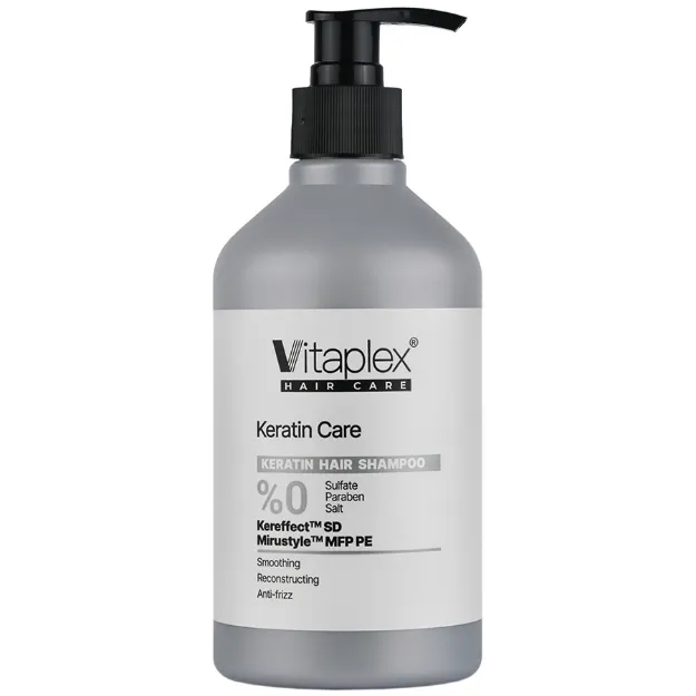 شامپو فاقد سولفات موهای کراتین شده ویتاپلکس 500 میلی لیتر Vitaplex Keratin Hair Shampoo 500 ml