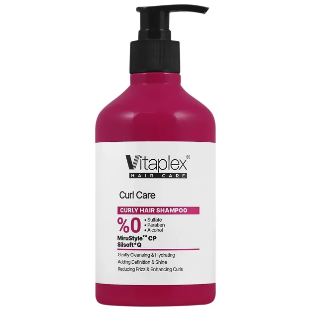 شامپو فاقد سولفات مناسب موهای فر ویتاپلکس 500 میلی لیتر Vitaplex Curly Care Shampoo 500 ml