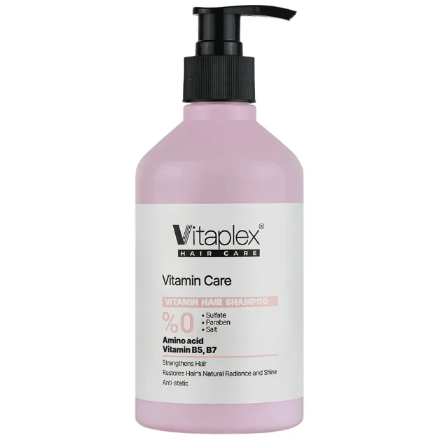 شامپو فاقد سولفات مناسب موهای خشک و نرمال ویتاپلکس 500 میلی لیتر Vitaplex Vitamin Hair Shampoo For Dry Hair 500 ml