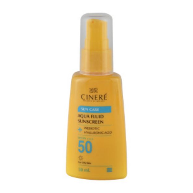 کرم ضد آفتاب فلویید بی رنگ سینره با SPF 50 حجم 50 میلی لیتر Cinere SPF 50 Aqua Fluid Sunscreen 50 ml