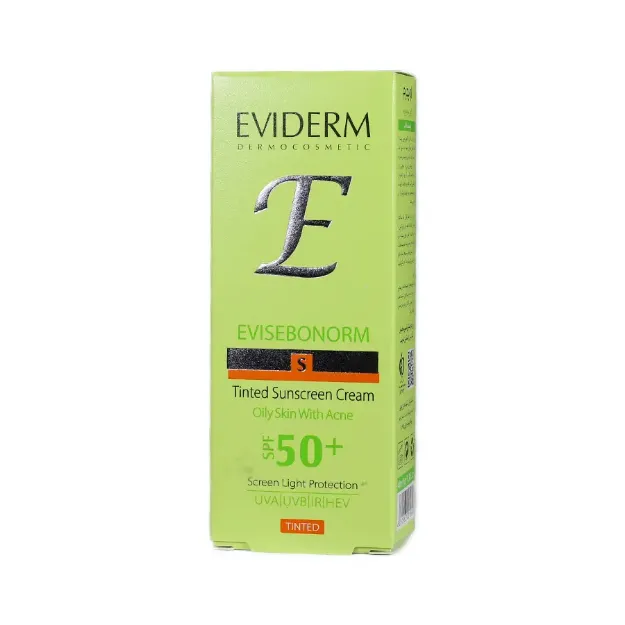 کرم ضدآفتاب  رنگی مناسب  پوست چرب و دارای جوش حجم 40 میل اویدرمEviderm Tinted Sunscreen Cream For Fatty and Boils Skin 40 ml