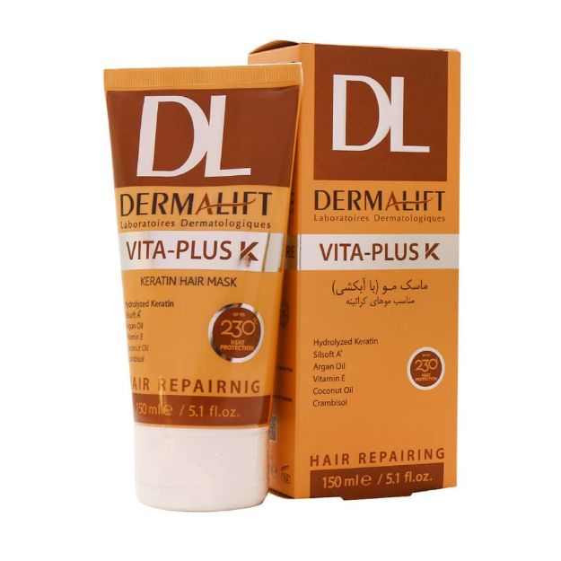 ماسک مو کراتینه ویتا پلاس کی درمالیفت 150 میلی لیتر Dermalift Vita Plus K Keratin Hair Mask 150 ml