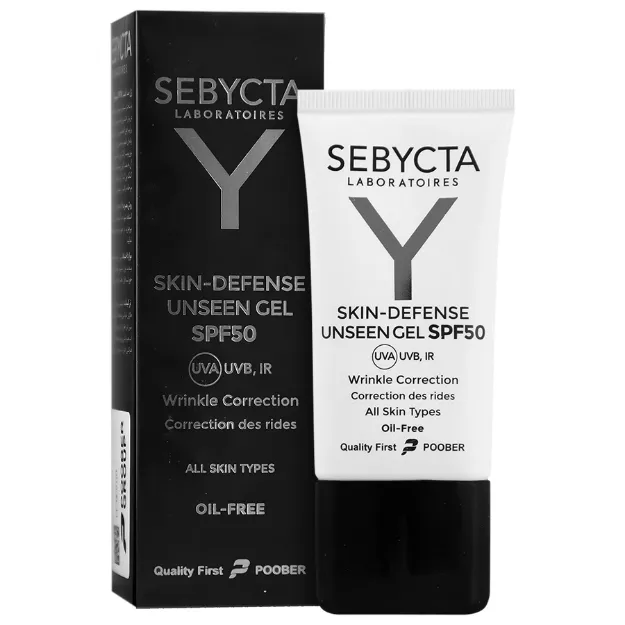 ژل ضد آفتاب SPF50 سبیکتا 40 میلی لیترSebycta SPF50 Skin Defense Unseen Gel 40 ml