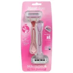 تیغ اصلاح چهار لبه اسکین گلو مستر شیو 2 عدد Master Shave Skin Glow 4 Ultra Shave